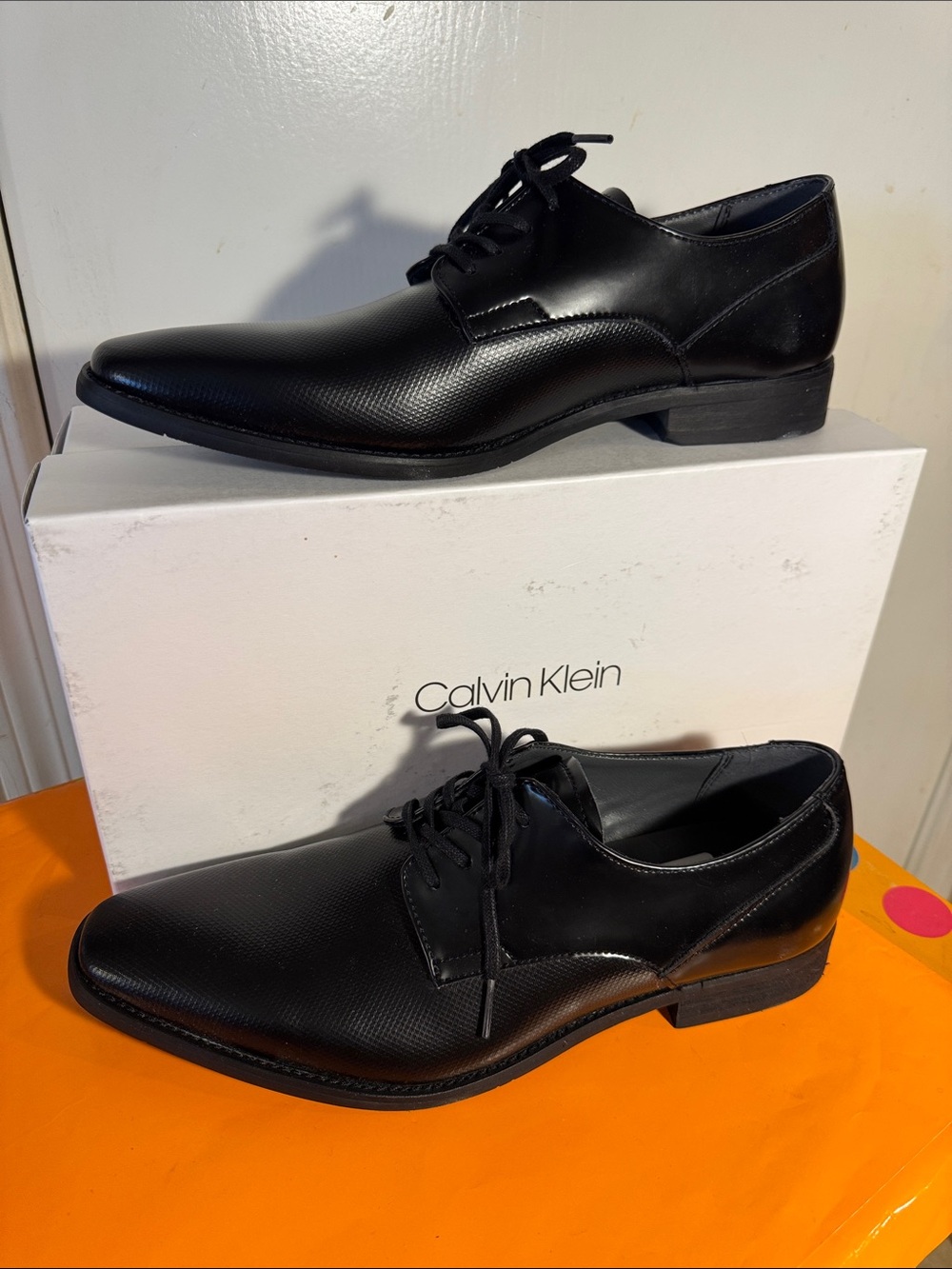 Calvin Klein Black Men's Lace-Up Dress Oxfords